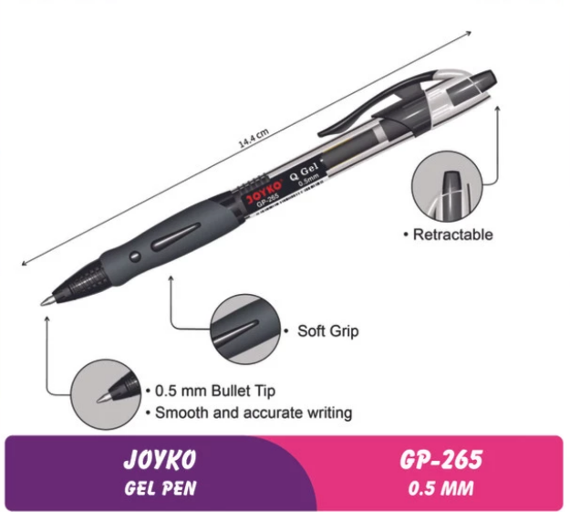 Jual Gel Pen Pulpen Pena Joyko GP 265 Q Gel 0 5 Mm PaDi UMKM