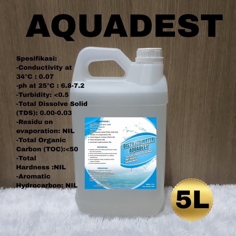 Jual Aquadest Aquades Distilled Water Air Suling Liter Harga