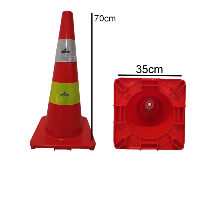 Jual TRAFFIC CONE RUBBER 70 CM LEGION BASE ORANGE PaDi UMKM