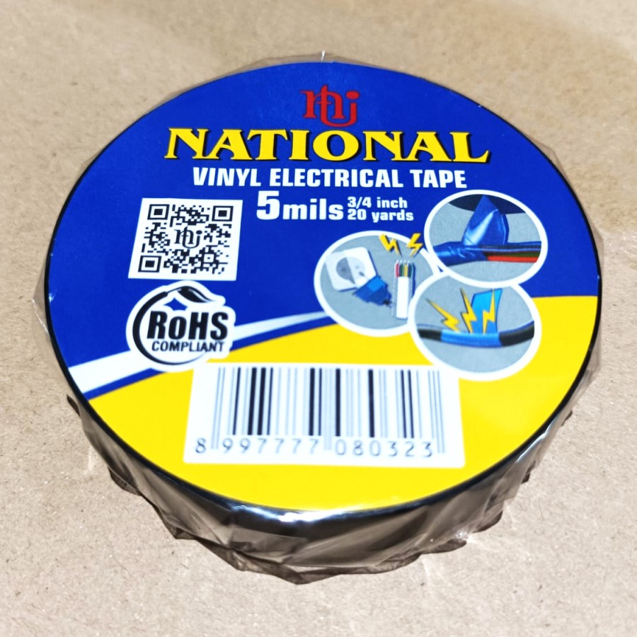 Jual National Isolasi Listrik Vinyl Hitam Electrical Tape Isolasi