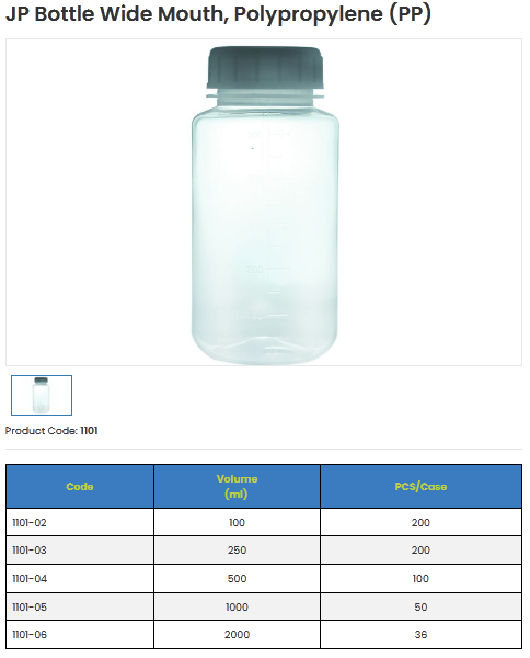 Jual Botol Sampel Plastik 250 Ml Bottle Wide Mouth Polypropylene PP