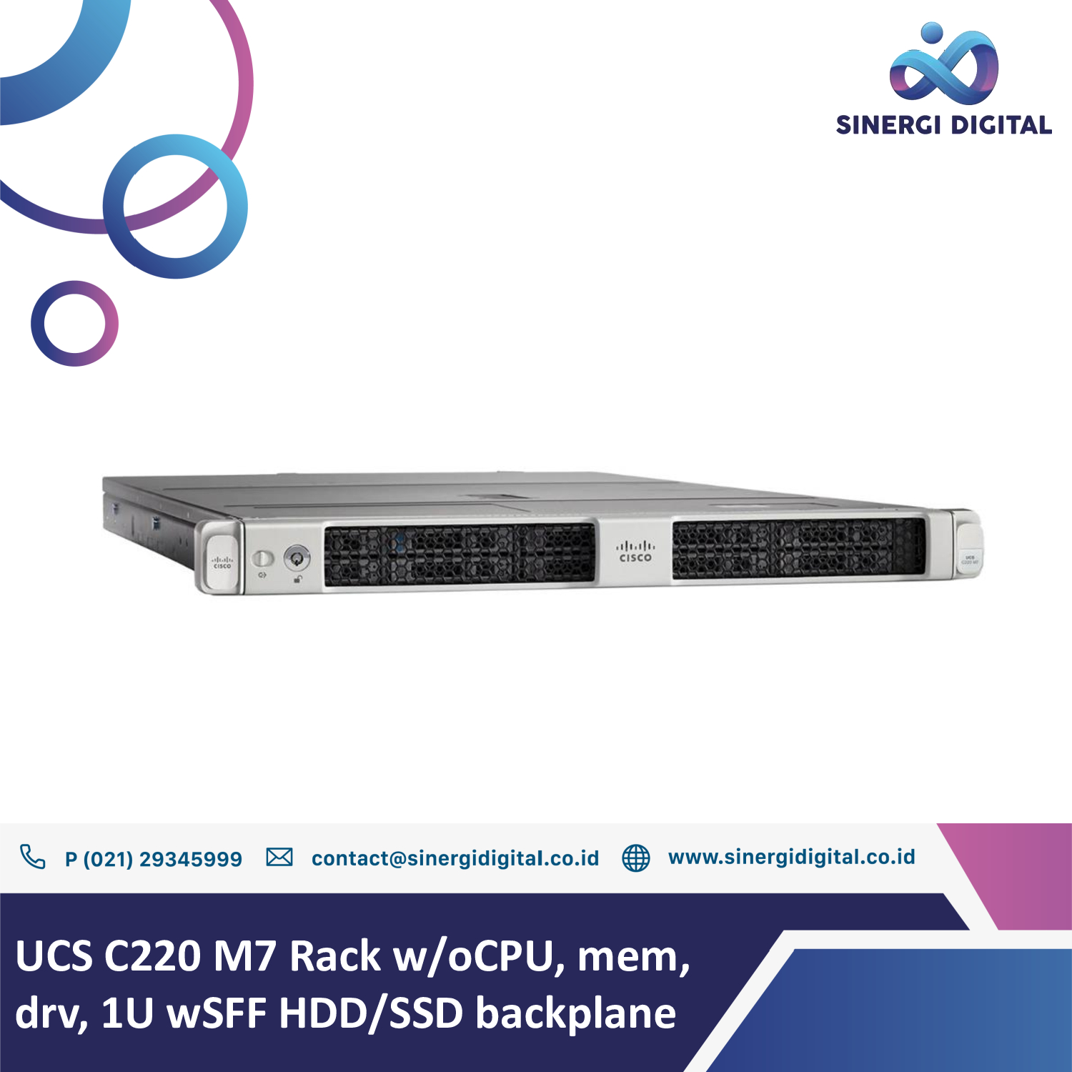 Jual ucs c220 m7 rack w ocpu mem drv 1u wsff hdd ssd backplane