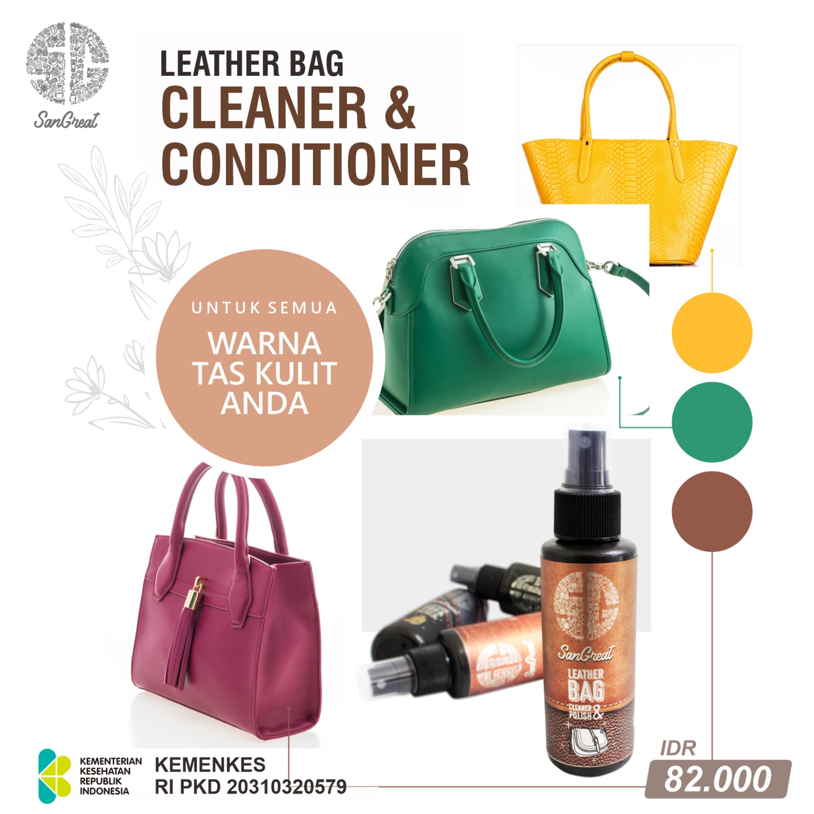 Jual Leather bag cleaner and conditioner pembersih tas kulit asli