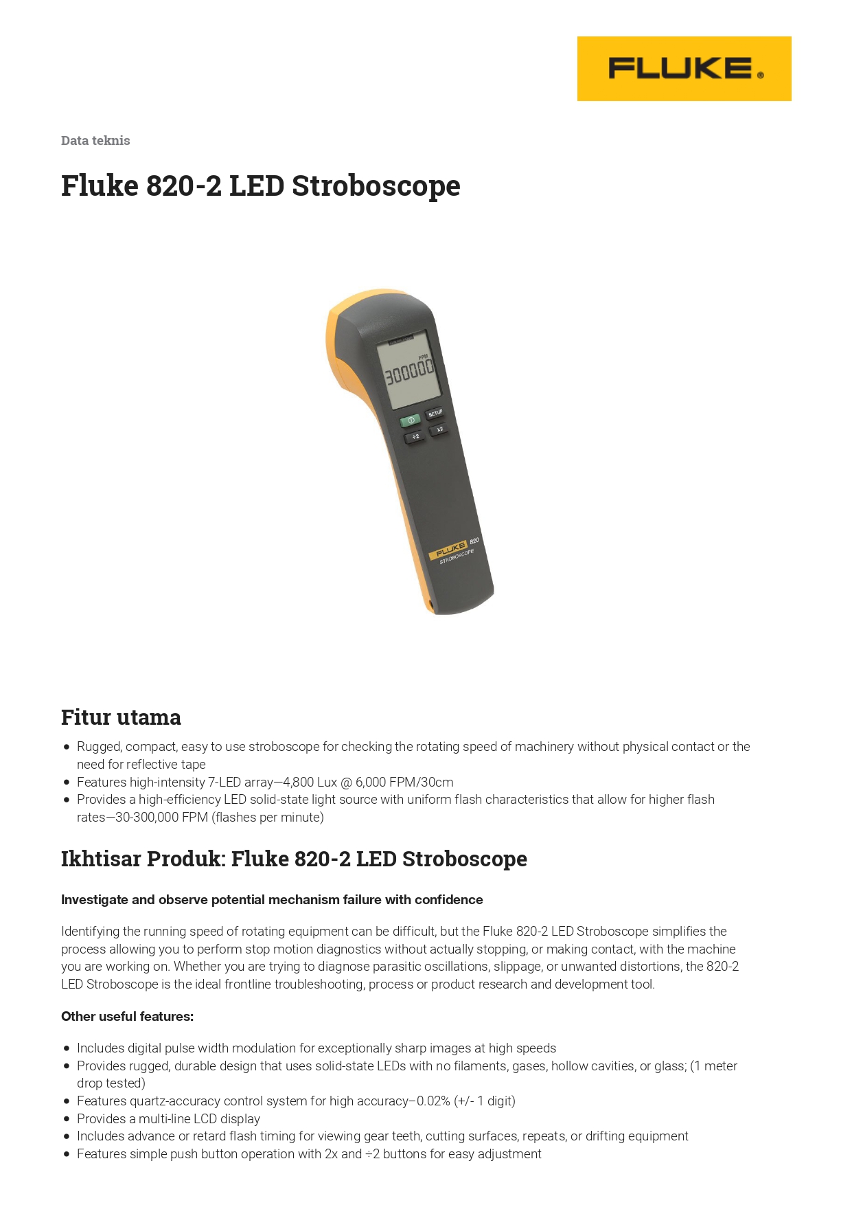 Stroboscope, Fluke 820-2 LED Stroboscope