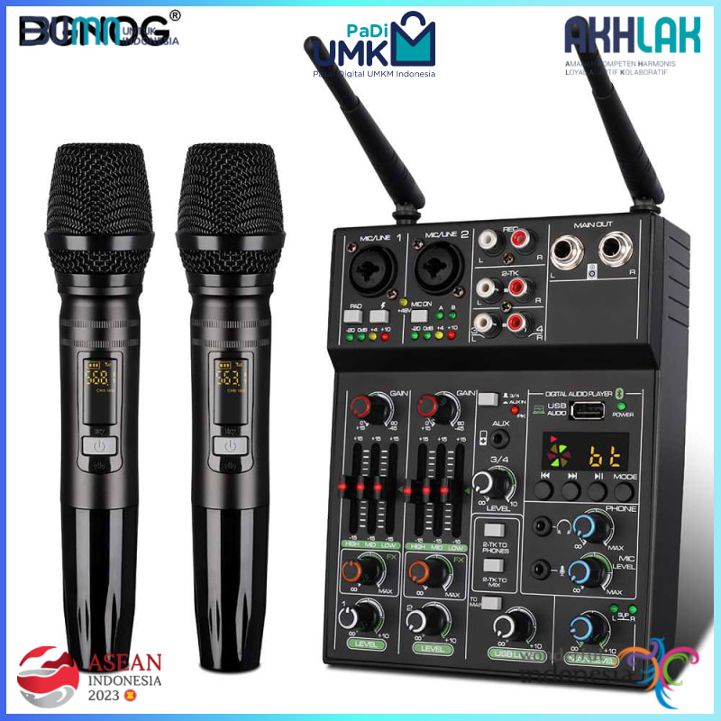 Jual Dgnog Audio Mixer Console 4 Channel Bluetooth With 2 Microphone R4 ...